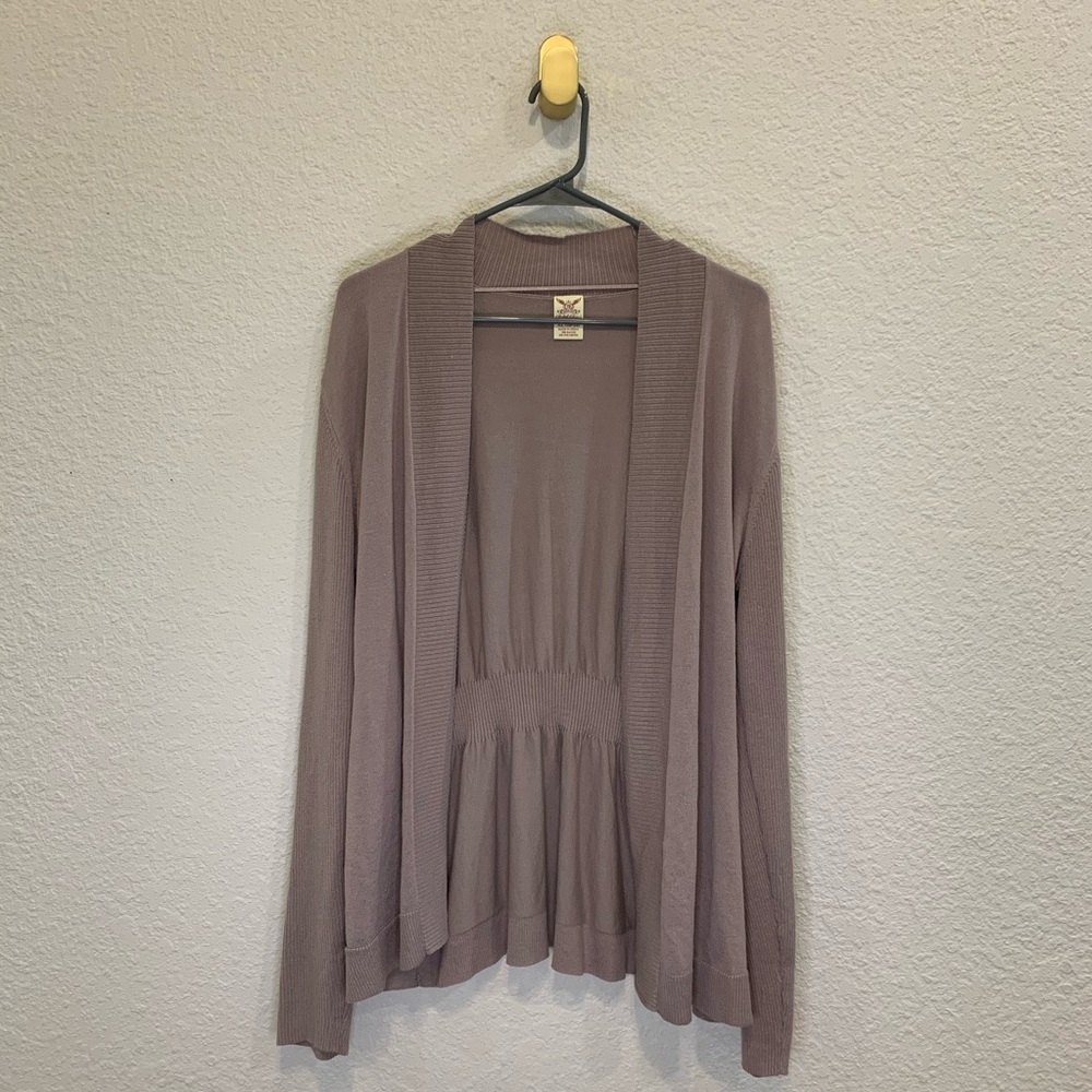 Faded Glory Grey Mauve Cardigan